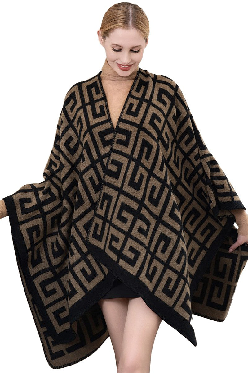 Winter Ready Cape Poncho (Black)