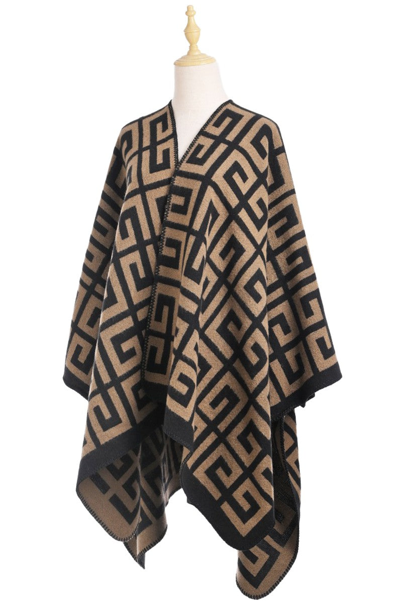 Winter Ready Cape Poncho (Black)