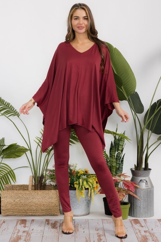 So Chic & Comfy Pants Set (Marsala)
