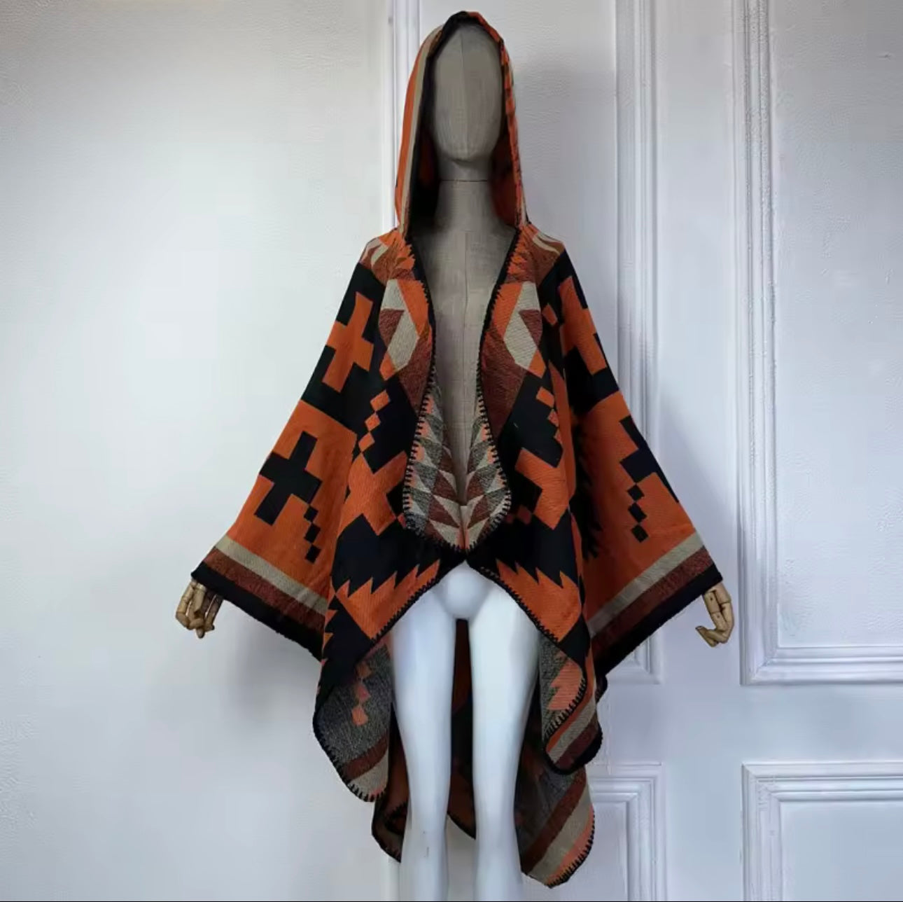 She Fabulous Vintage Cape Hoodie (Rust Brown)