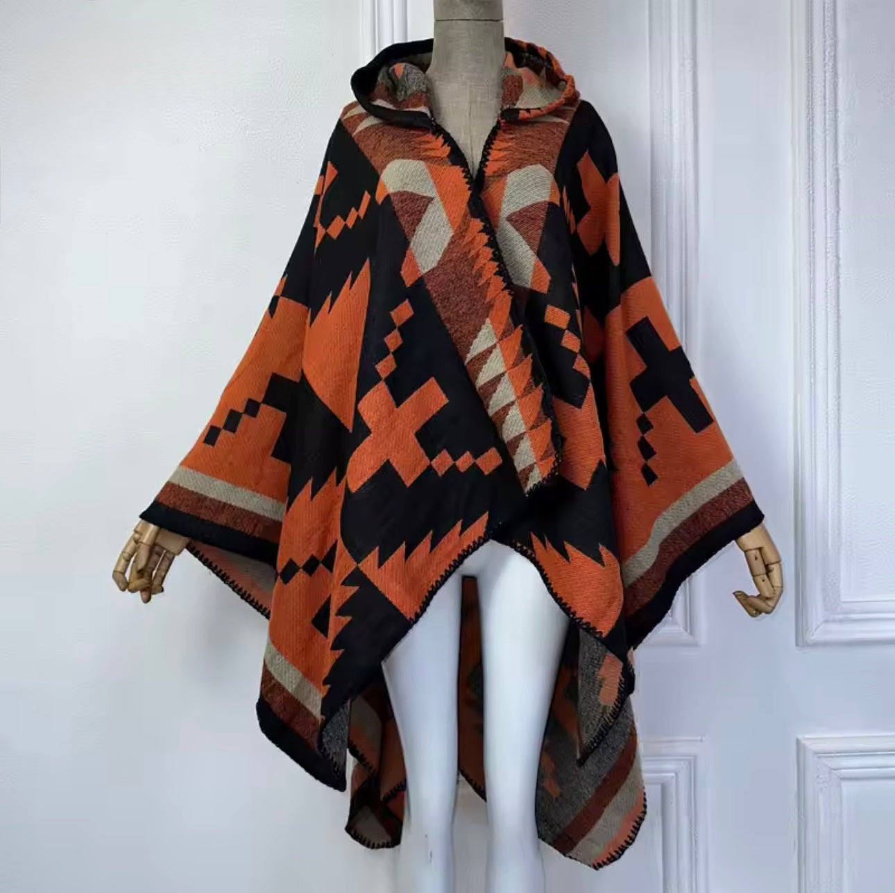 She Fabulous Vintage Cape Hoodie (Rust Brown)
