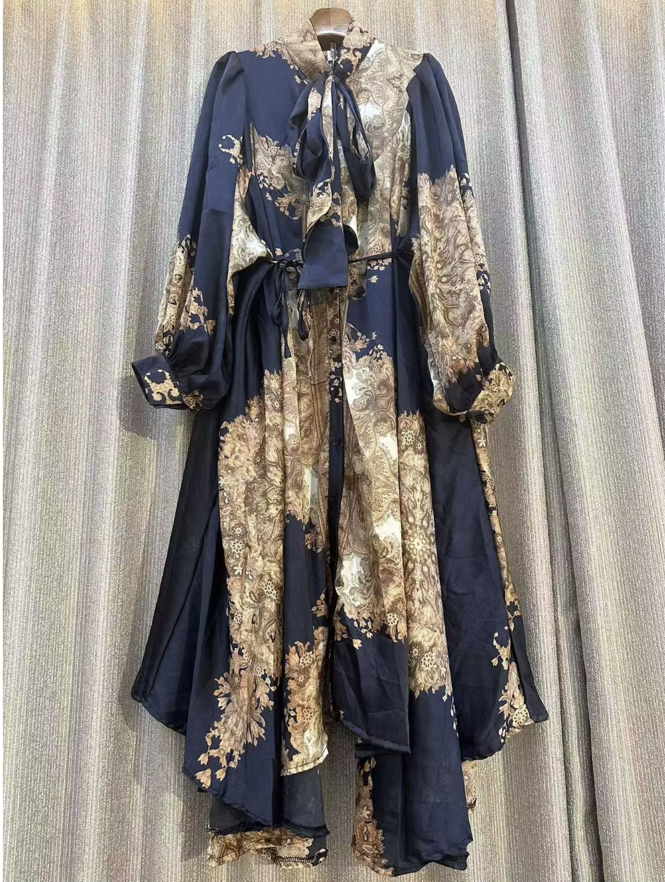 Vintage Beauty Swing Maxi (Blue Floral)