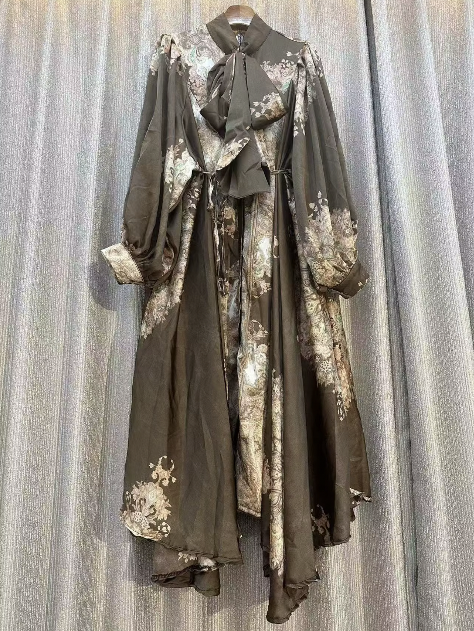 Vintage Beauty Swing Maxi (Coffee Floral)