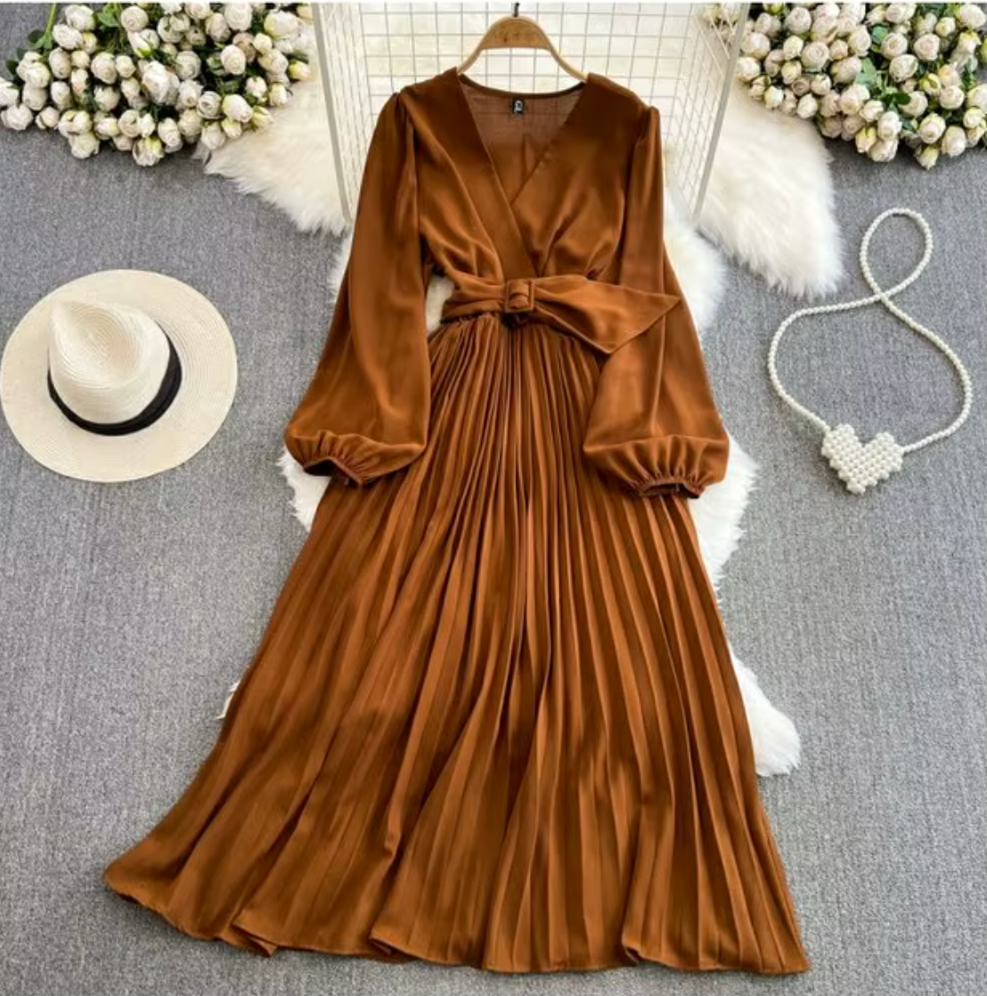 Amaze Me Midi Dress (Brown)