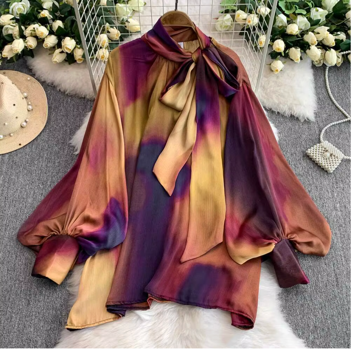 Vintage Beauty Wide Leg Set (Brown)