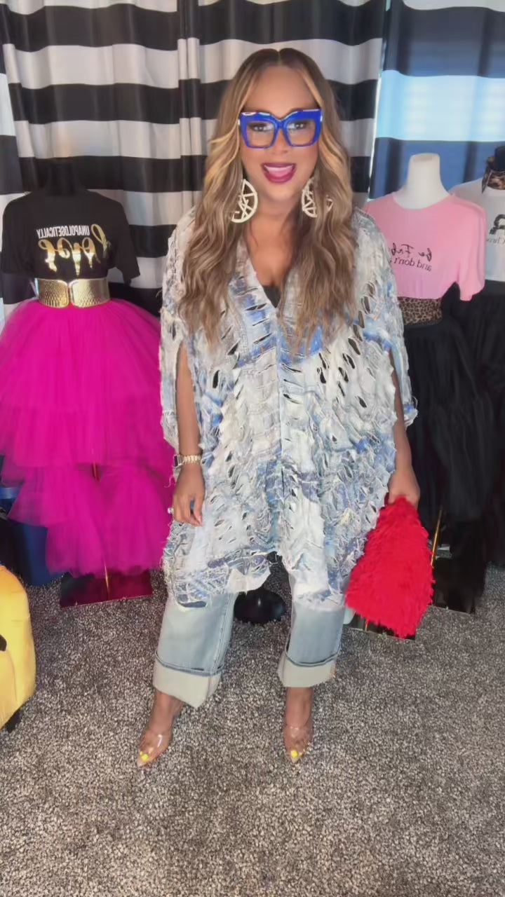 Ripped & Fabulous Tunic (Blue Denim)