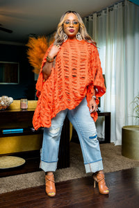 Ripped & Fabulous Tunic (Rust Orange)