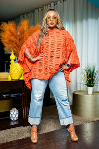 Ripped & Fabulous Tunic (Rust Orange)