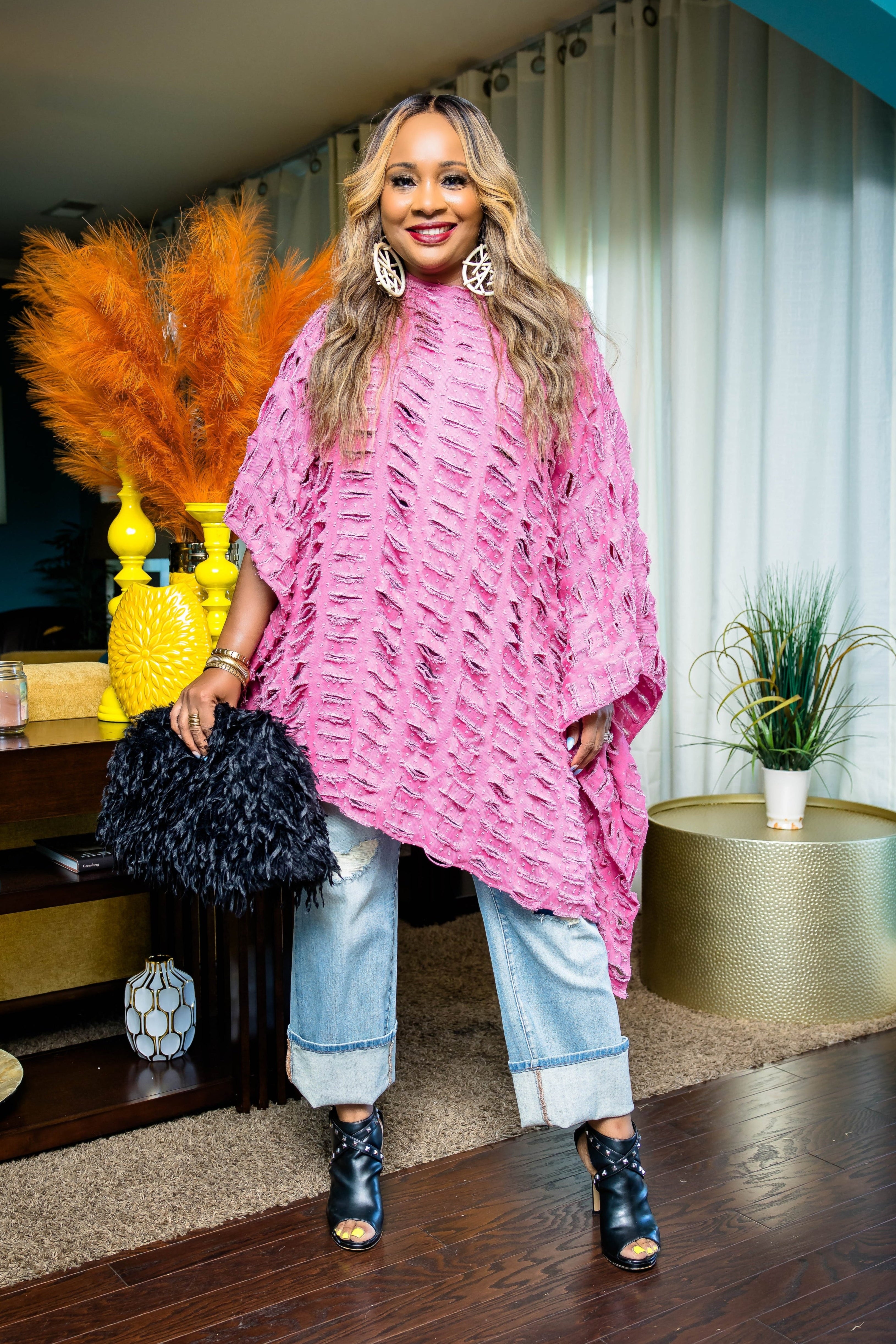 Ripped & Fabulous Tunic (Pink)