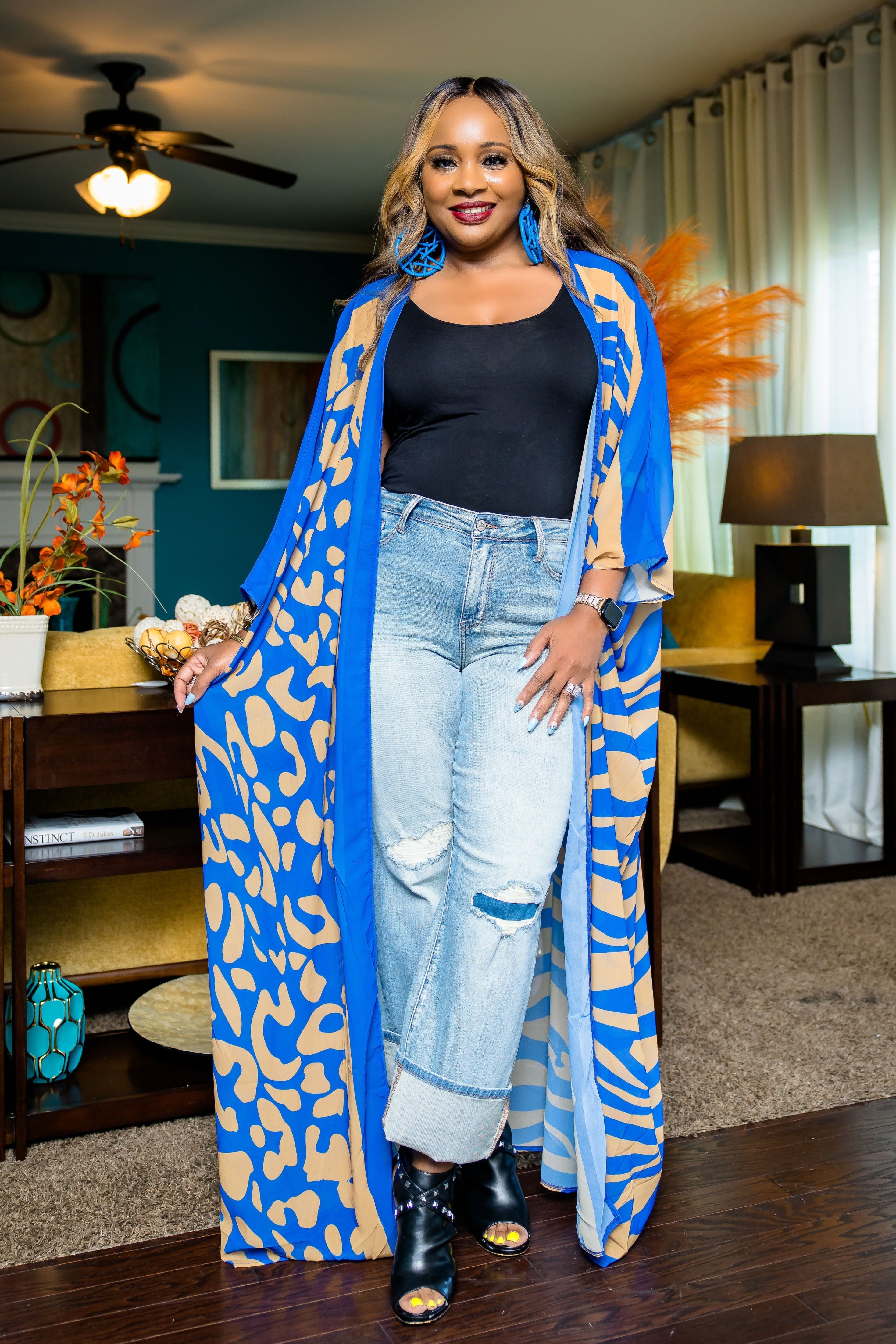 All About You Kimono (Blue/Gold)
