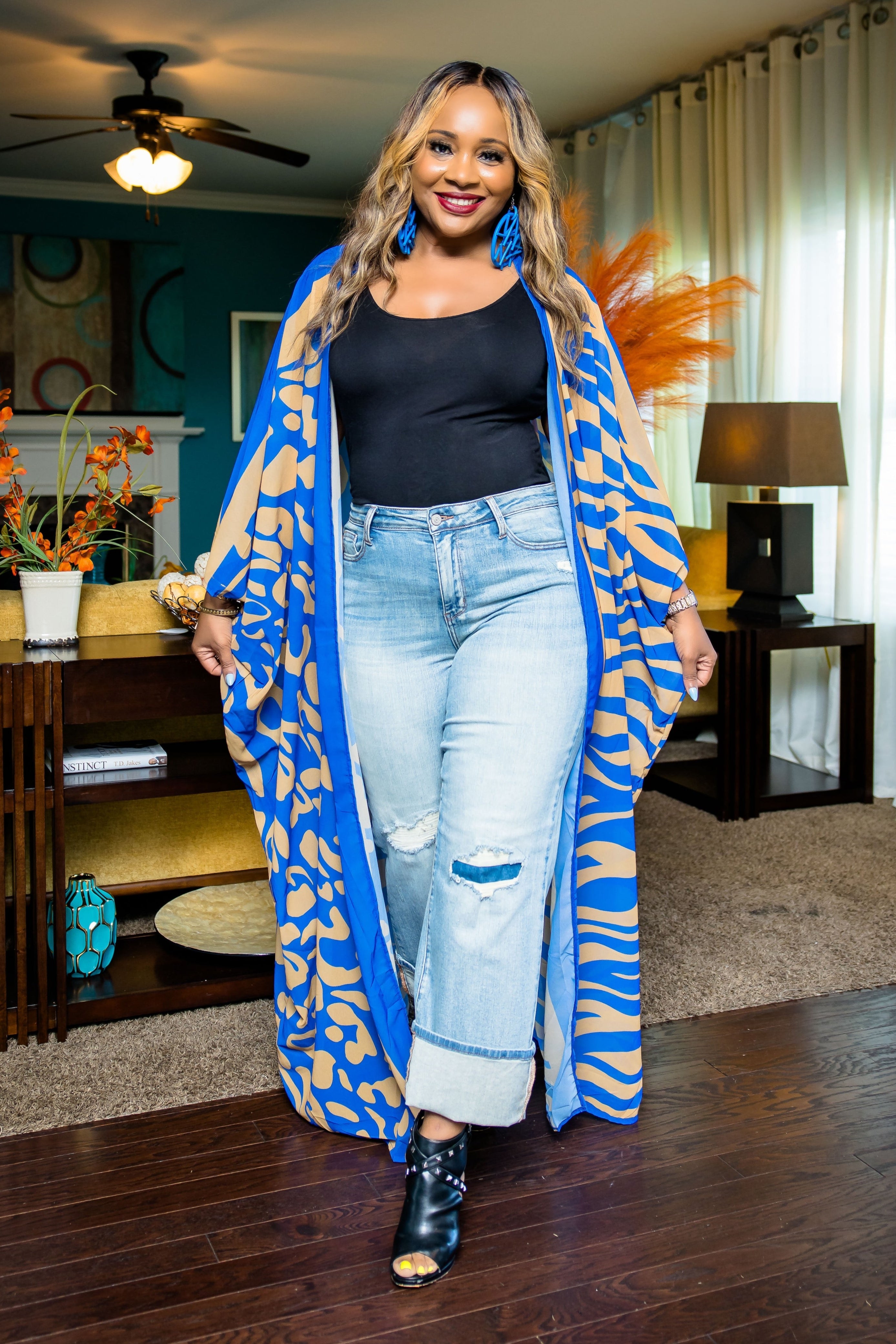All About You Kimono (Blue/Gold)