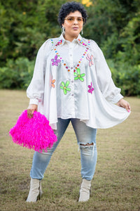 FABULOUS GEMS TOP BY TRISH M (white)