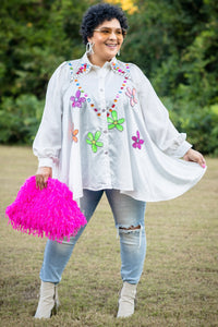 FABULOUS GEMS TOP BY TRISH M (white)