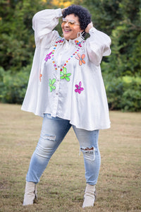 FABULOUS GEMS TOP BY TRISH M (white)