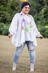 FABULOUS GEMS TOP BY TRISH M (white)