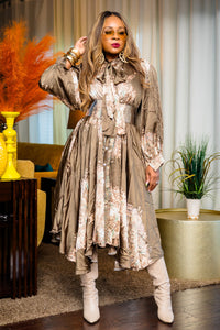 Vintage Beauty Swing Maxi (Coffee Floral)