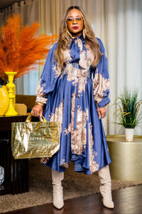Vintage Beauty Swing Maxi (Blue Floral)