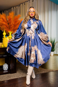 Vintage Beauty Swing Maxi (Blue Floral)