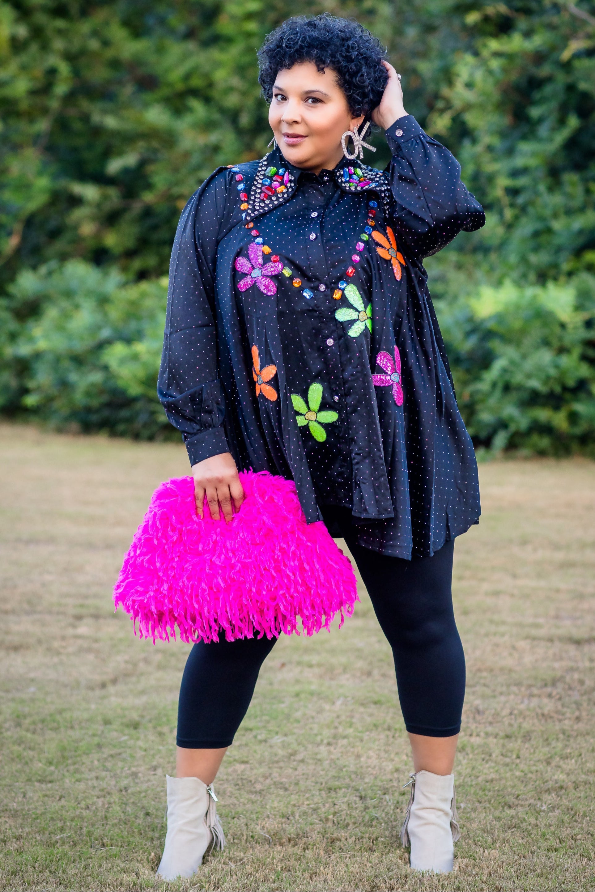 FABULOUS GEMS TOP BY TRISH M (black)