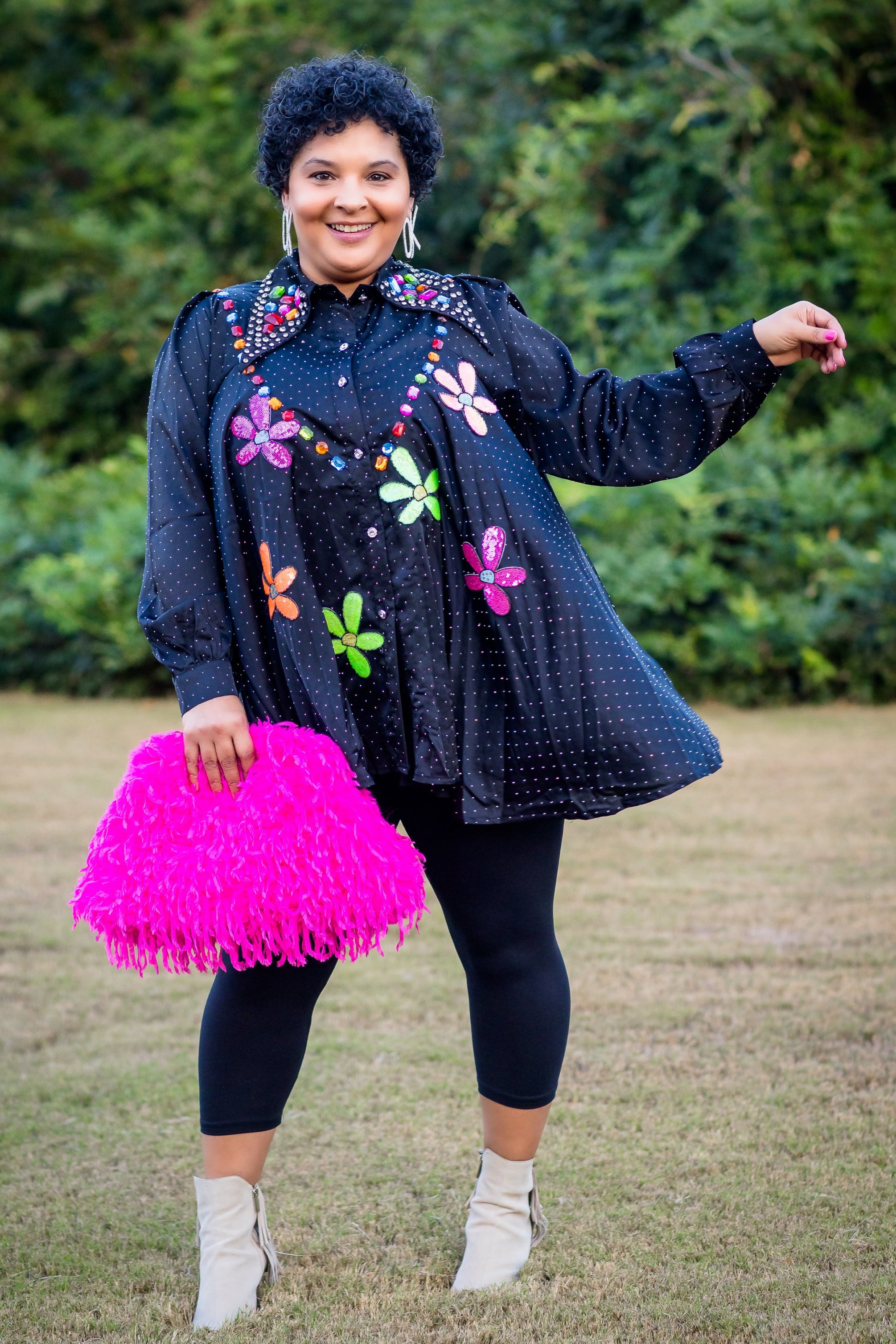 FABULOUS GEMS TOP BY TRISH M (black)