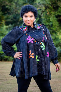 FABULOUS GEMS TOP BY TRISH M (black)