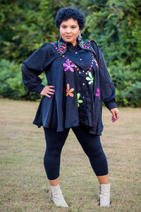 FABULOUS GEMS TOP BY TRISH M (black)