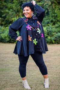 FABULOUS GEMS TOP BY TRISH M (black)