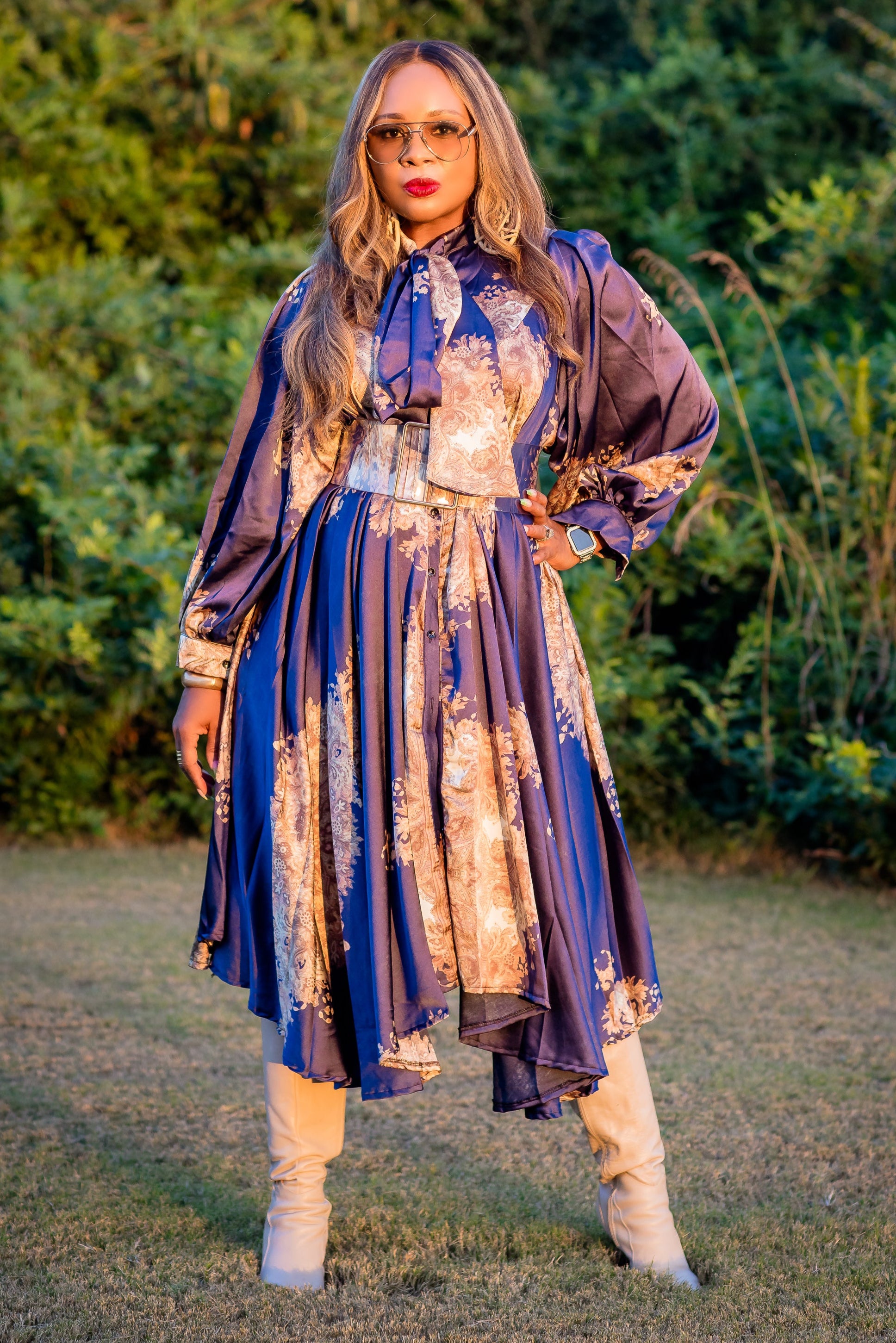 Vintage Beauty Swing Maxi (Blue Floral)