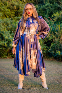 Vintage Beauty Swing Maxi (Blue Floral)