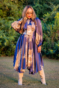 Vintage Beauty Swing Maxi (Blue Floral)