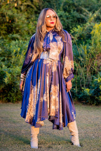 Vintage Beauty Swing Maxi (Blue Floral)
