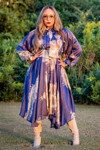 Vintage Beauty Swing Maxi (Blue Floral)