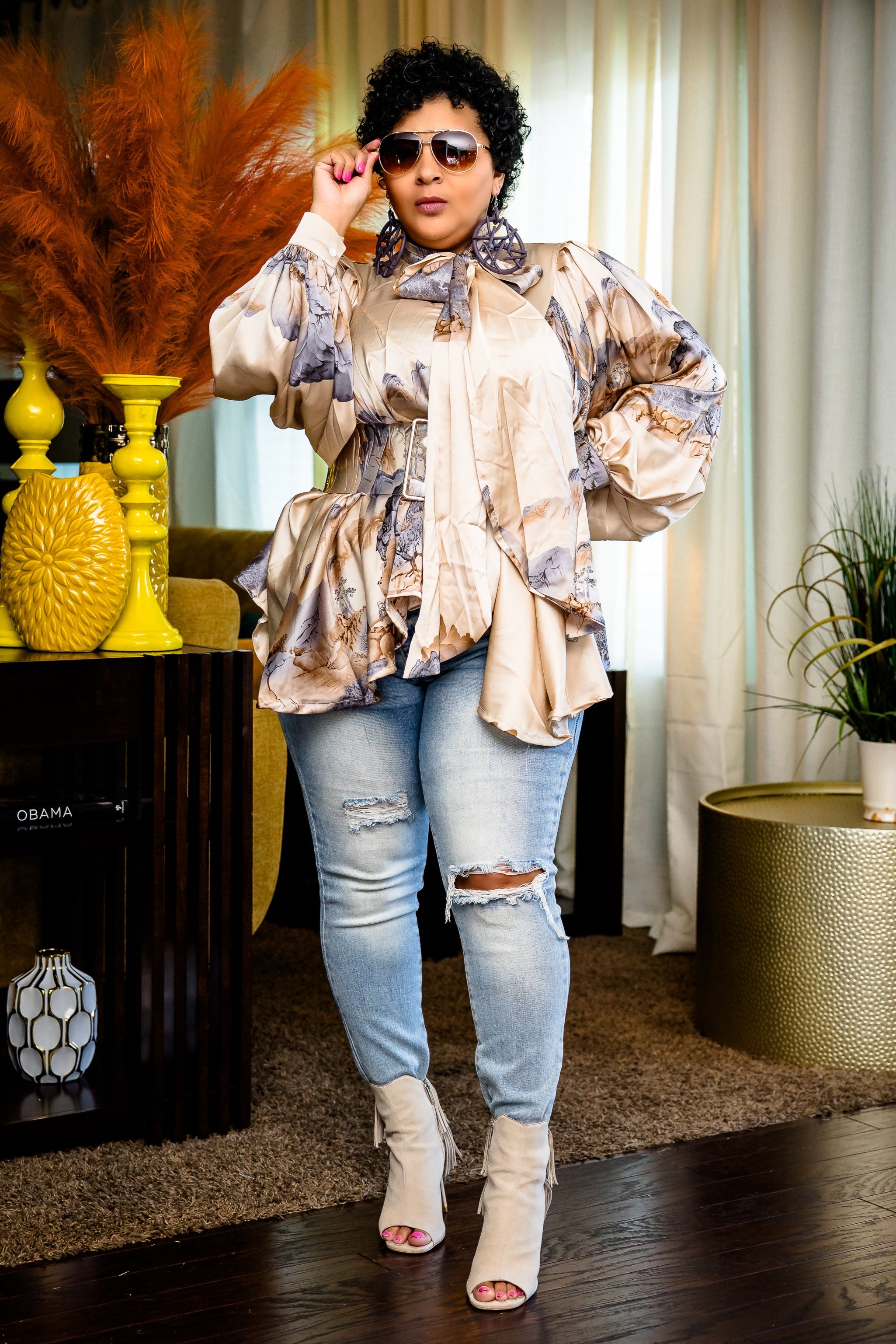 Vintage Beauty Top (Apricot Purple)
