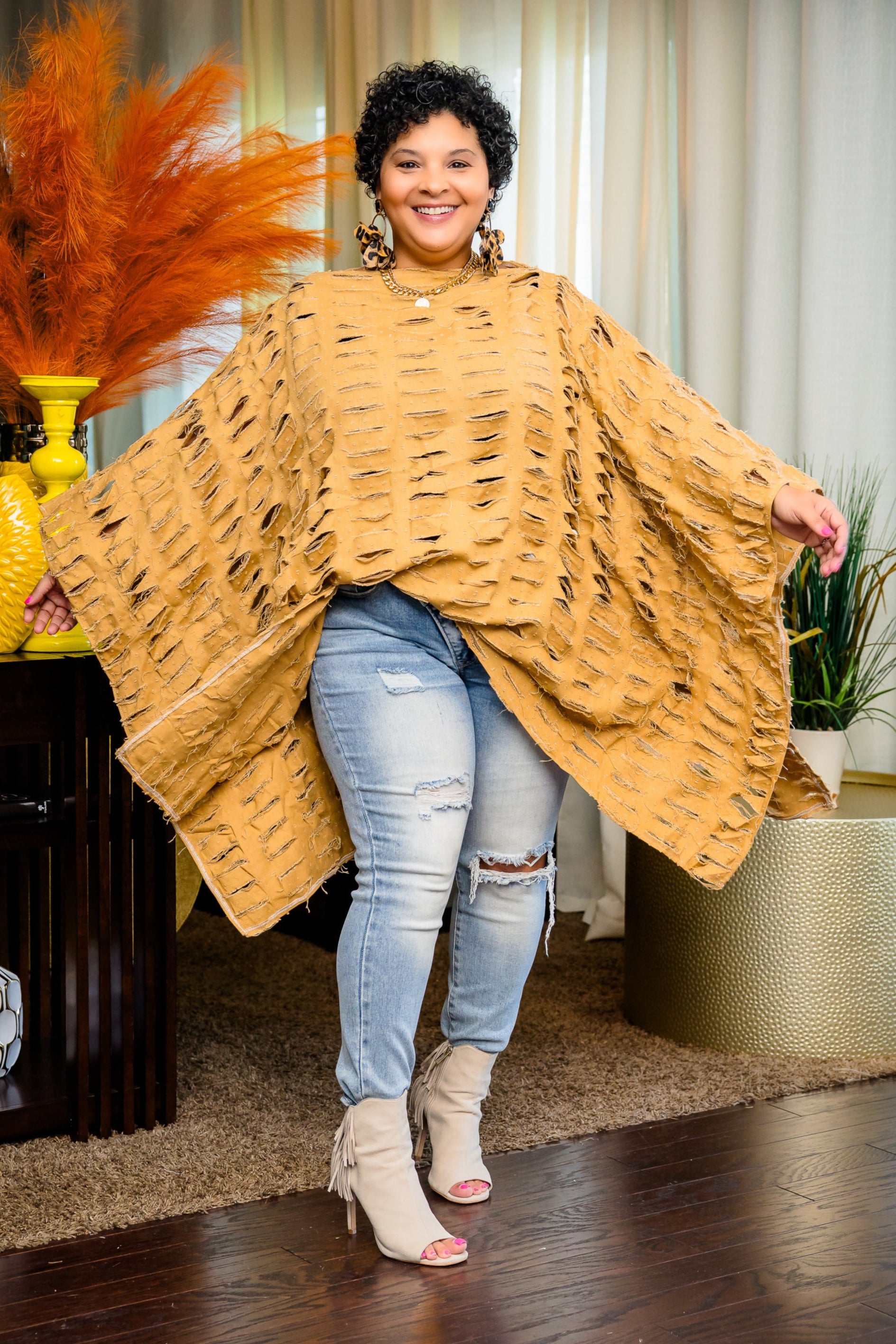 Ripped & Fabulous Tunic (Tan)