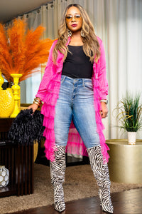 RUFFLED UP BOMBER JACKET (pink)