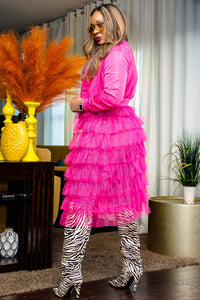 RUFFLED UP BOMBER JACKET (pink)