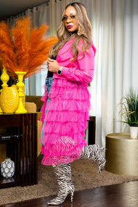 RUFFLED UP BOMBER JACKET (pink)
