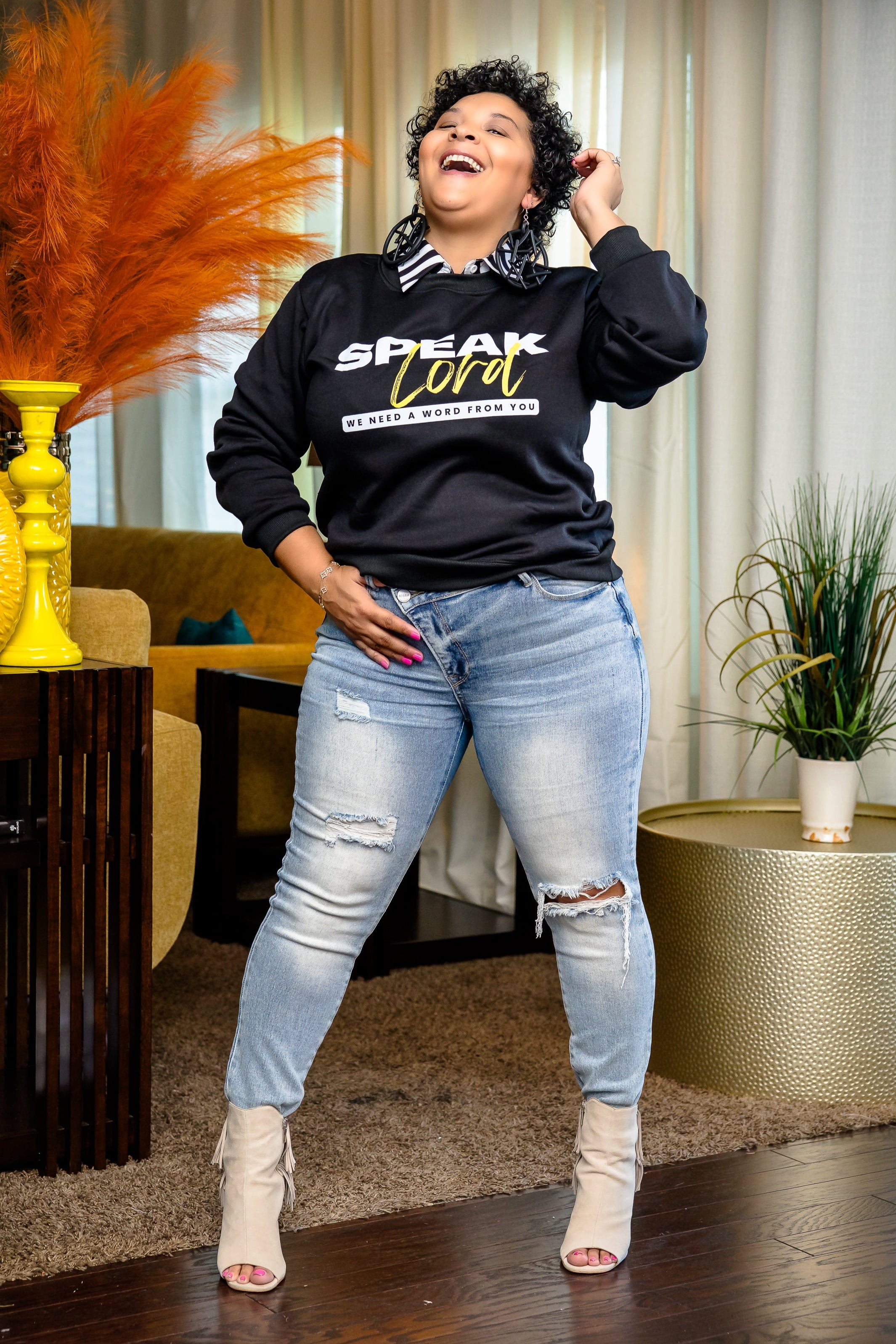 Speak Lord Sweatshirt by Trish M