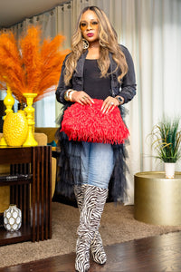RUFFLED UP BOMBER JACKET (black)