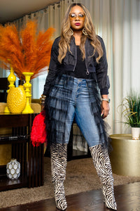 RUFFLED UP BOMBER JACKET (black)