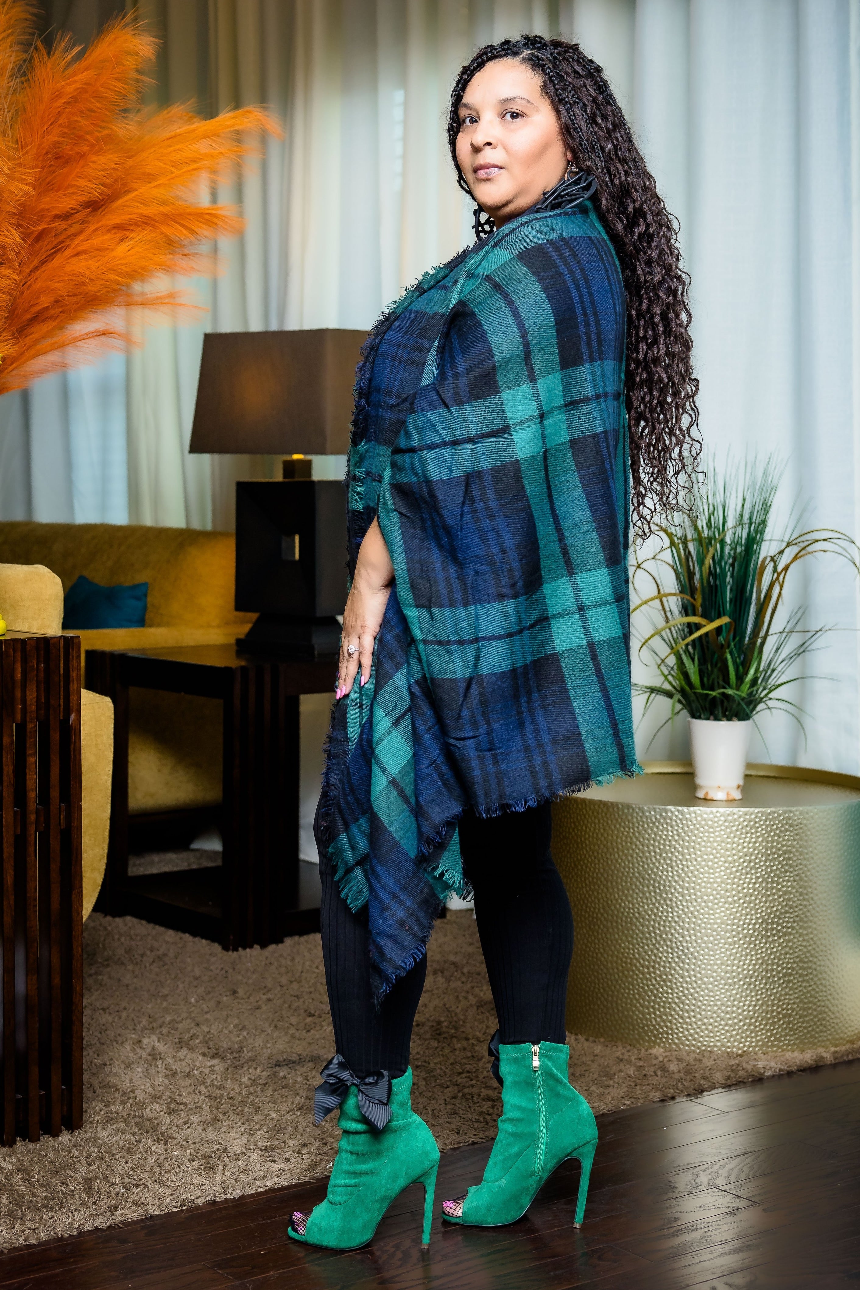 Fall Ready Cape Poncho (Green)