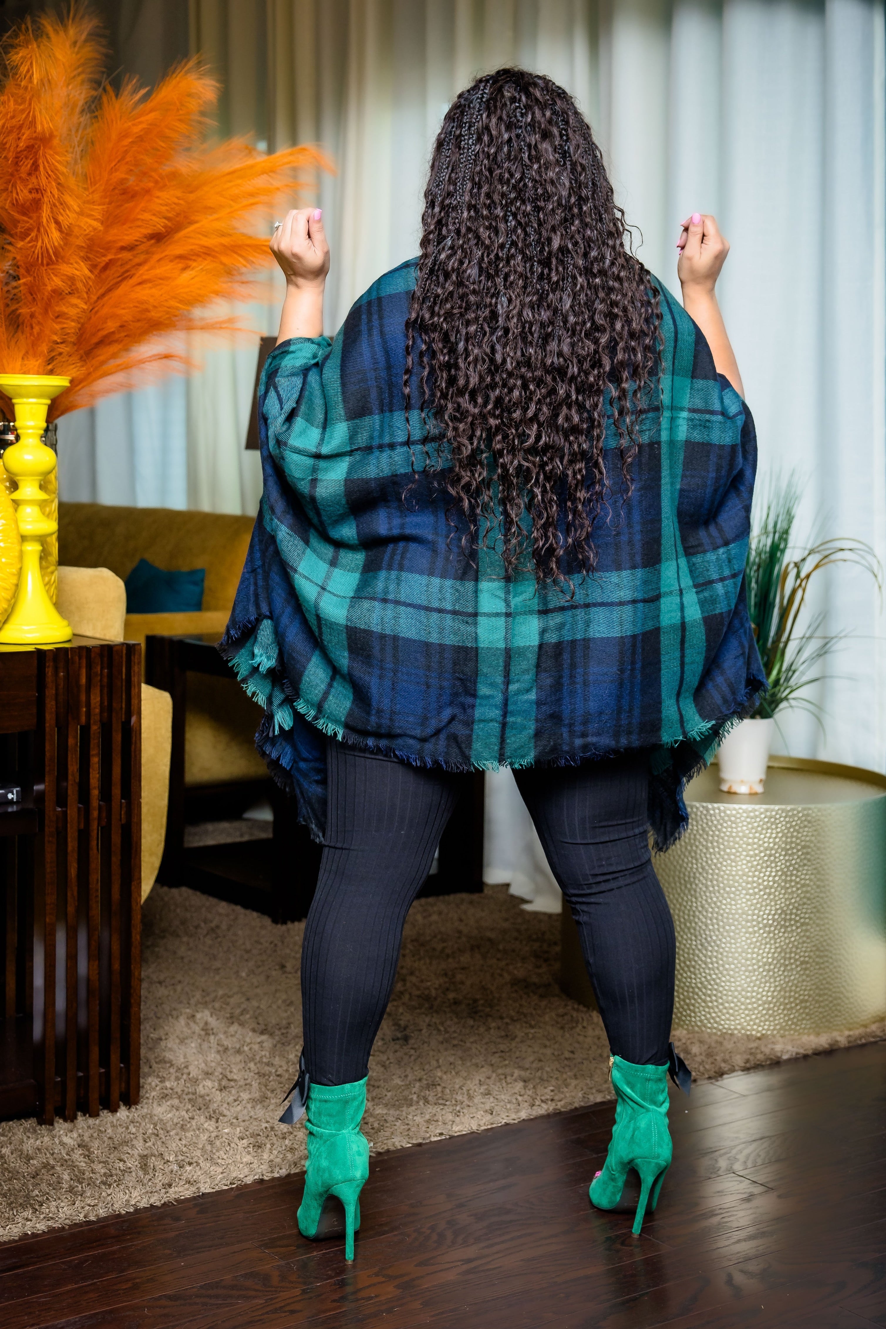 Fall Ready Cape Poncho (Green)