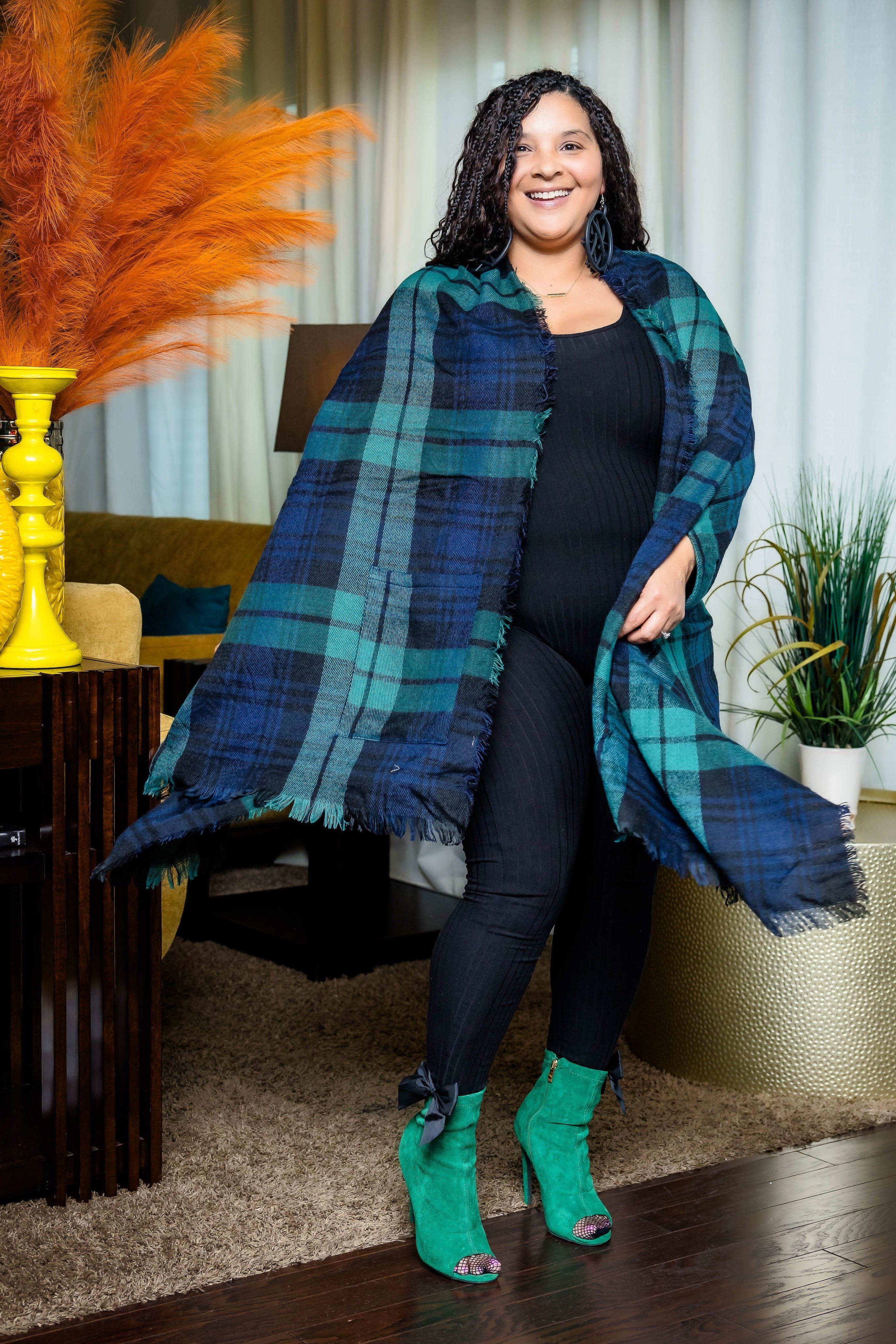 Fall Ready Cape Poncho (Green)