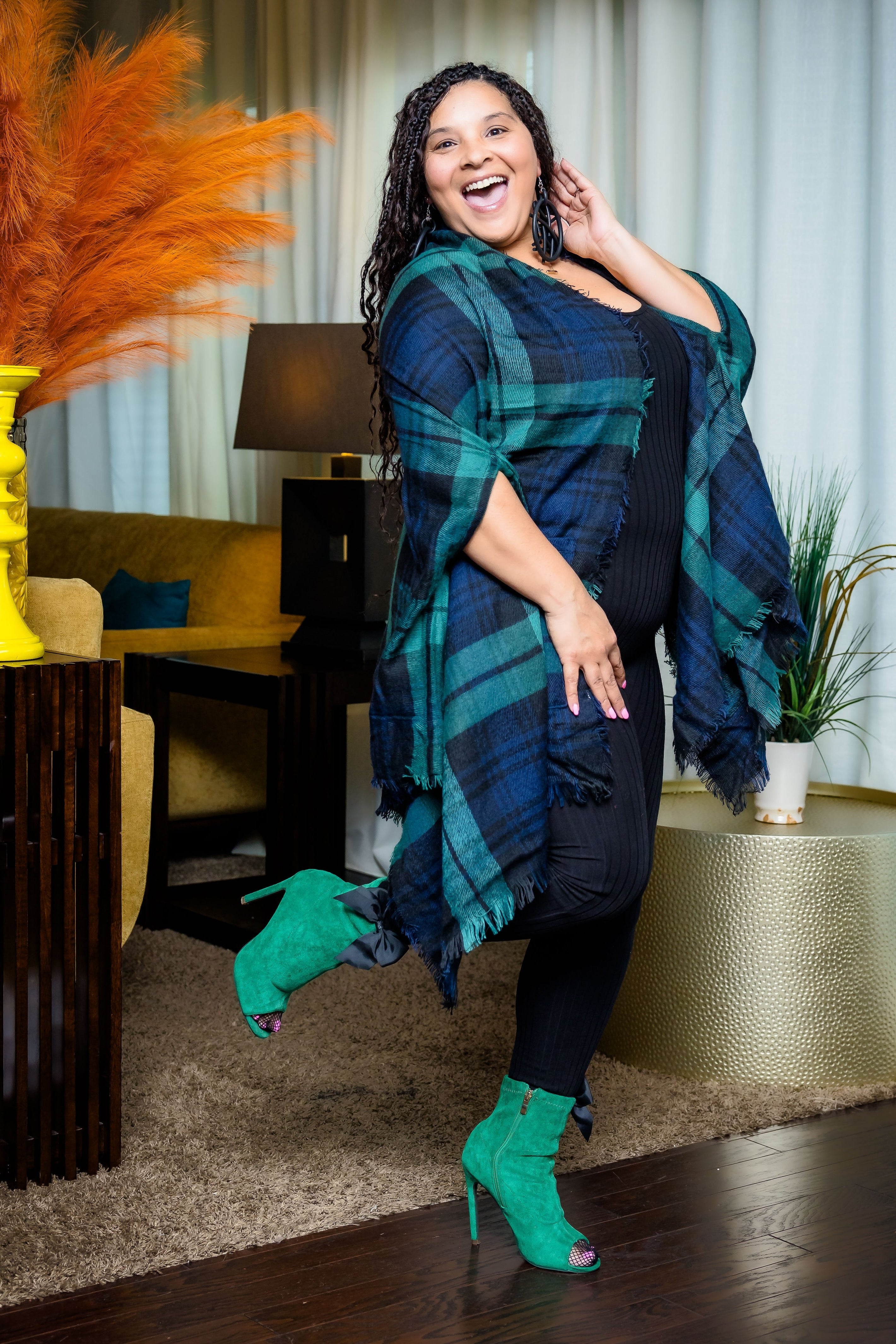 Fall Ready Cape Poncho (Green)