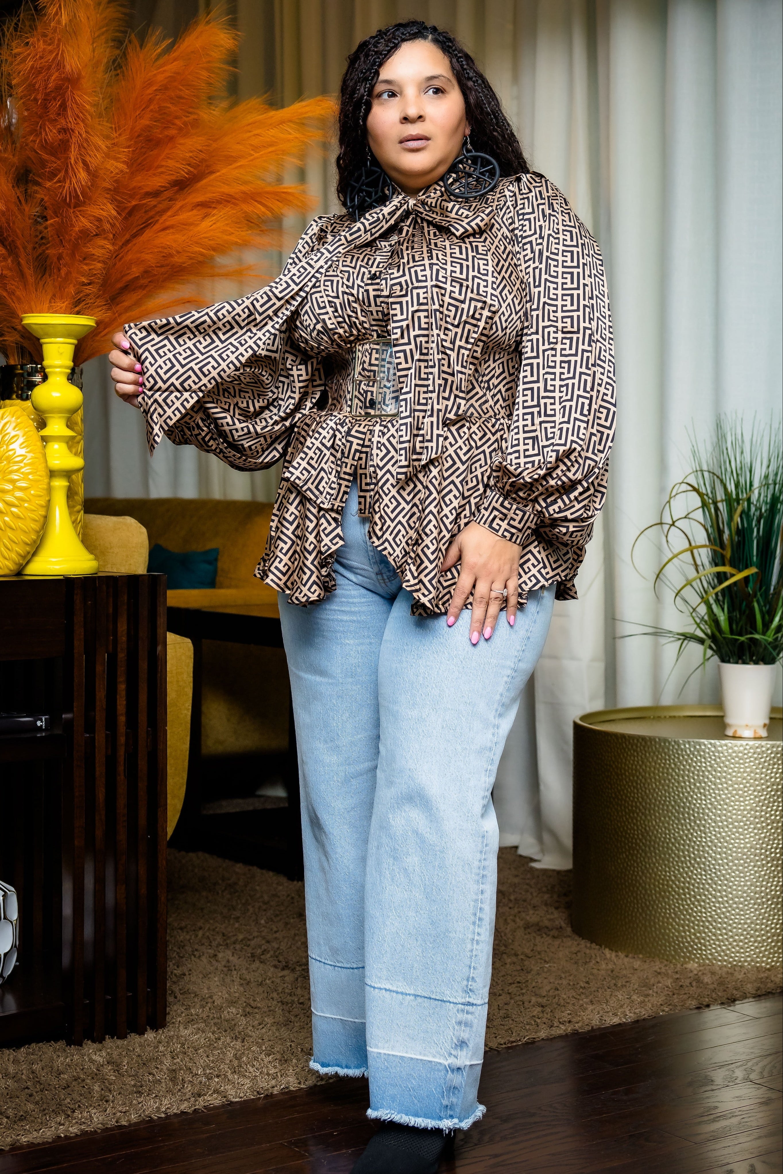 Vintage Beauty Top (Geo Pattern)