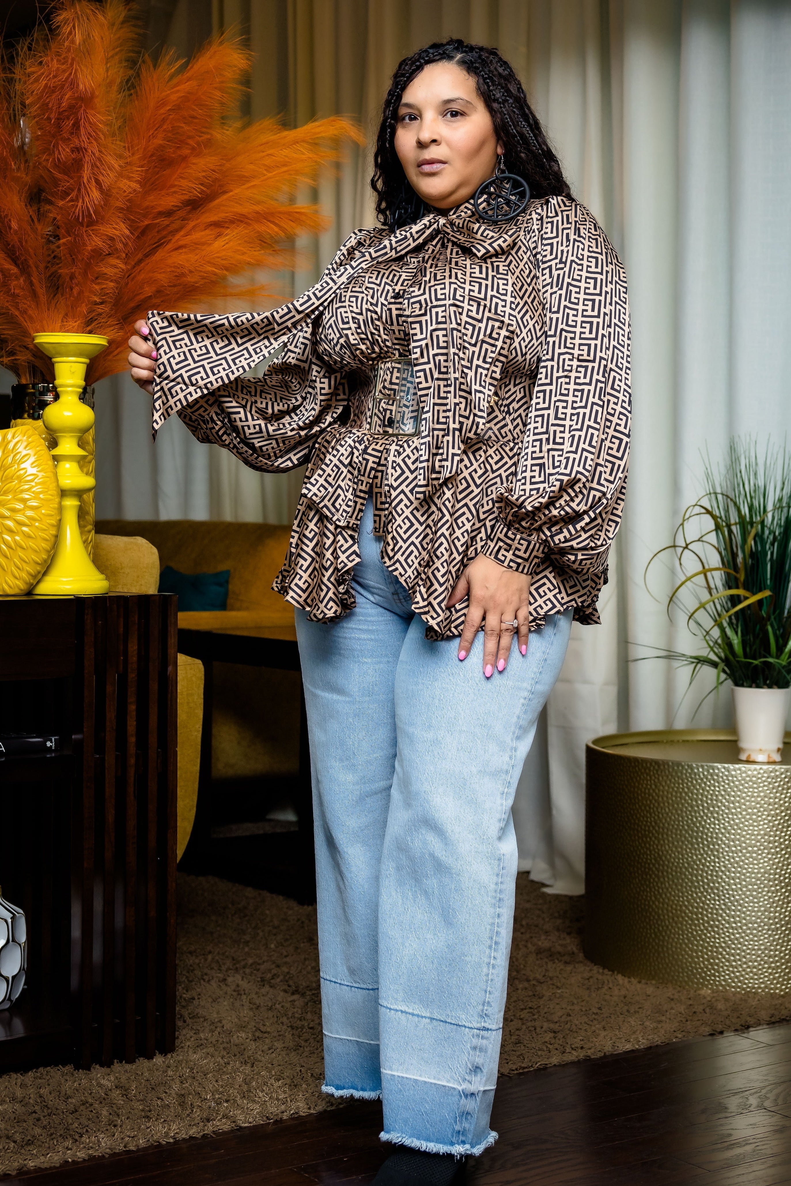 Vintage Beauty Top (Geo Pattern)