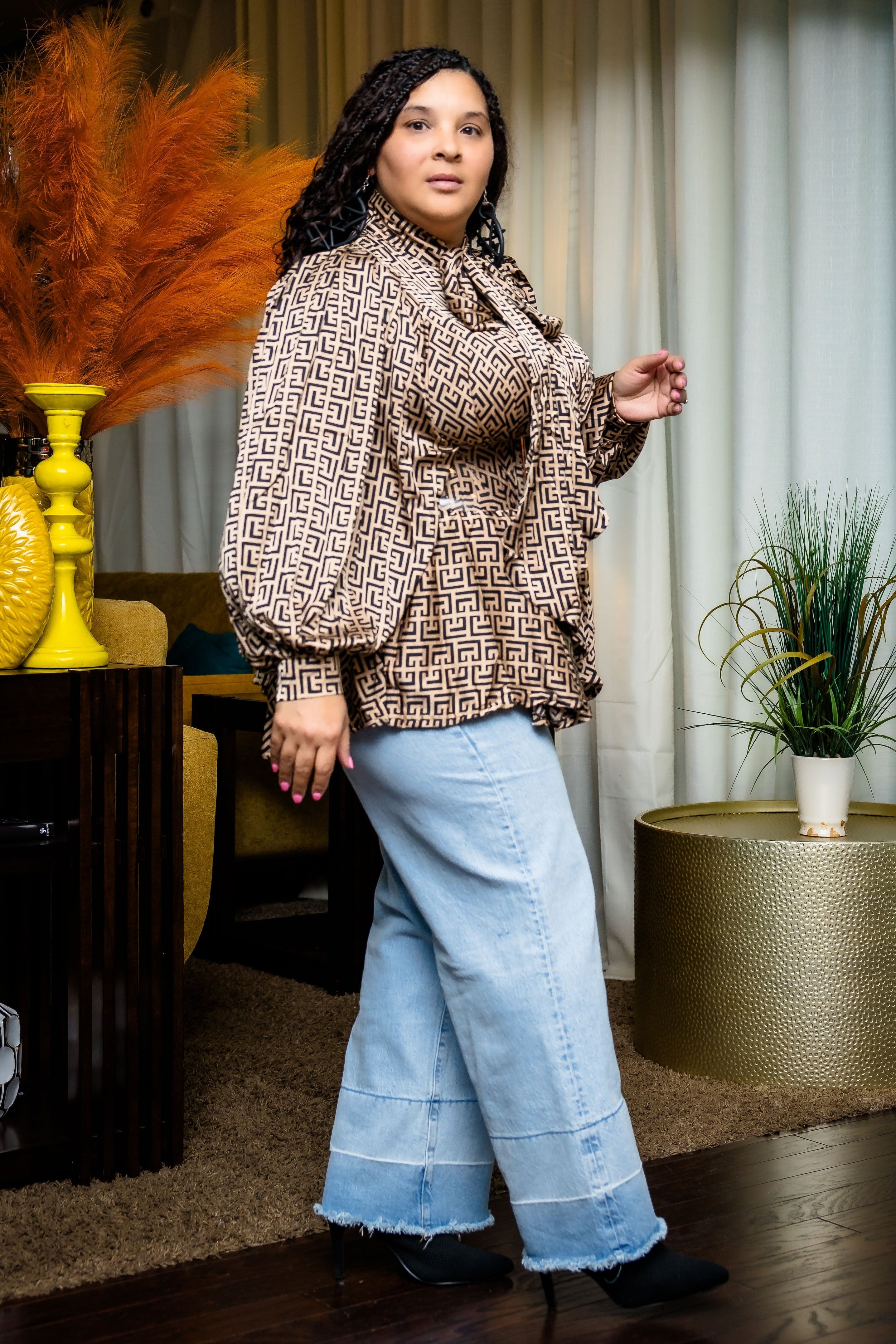 Vintage Beauty Top (Geo Pattern)