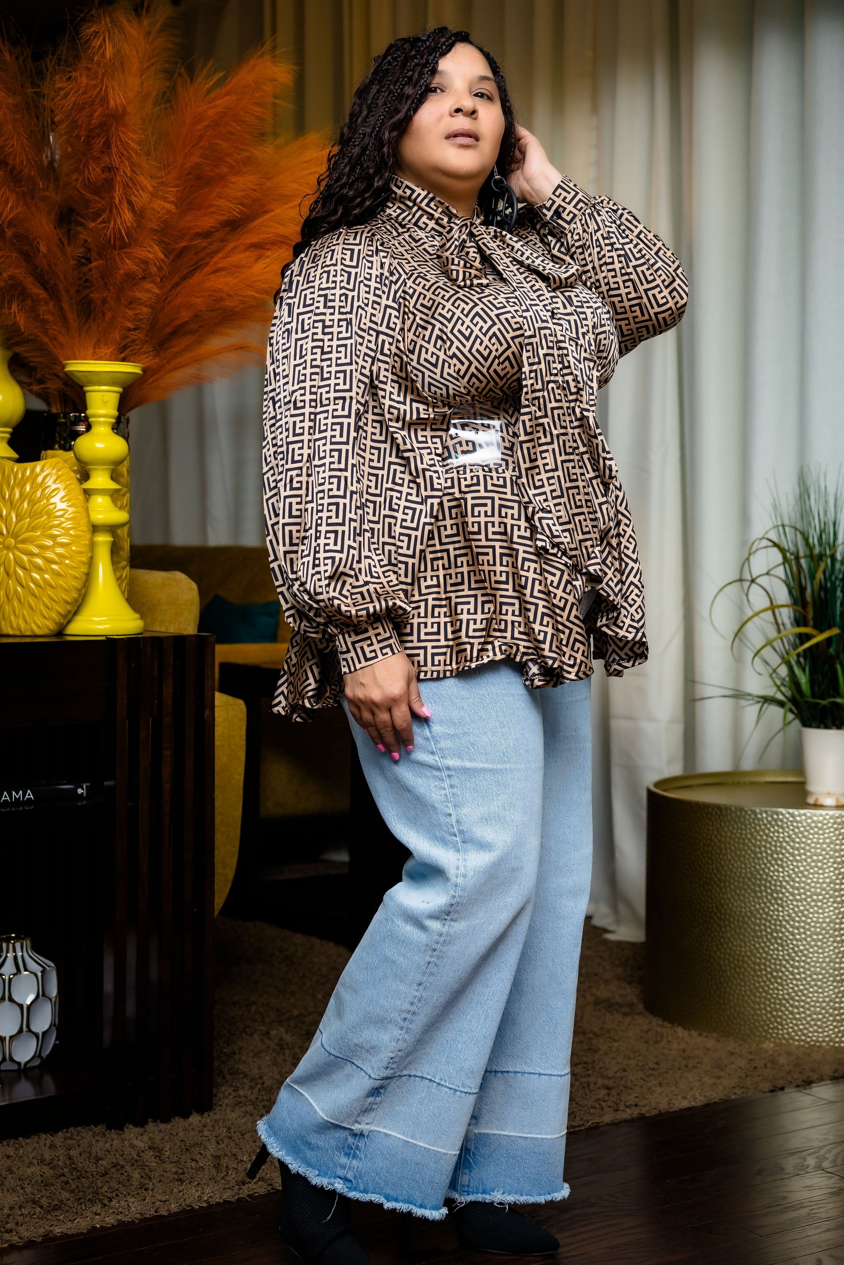 Vintage Beauty Top (Geo Pattern)