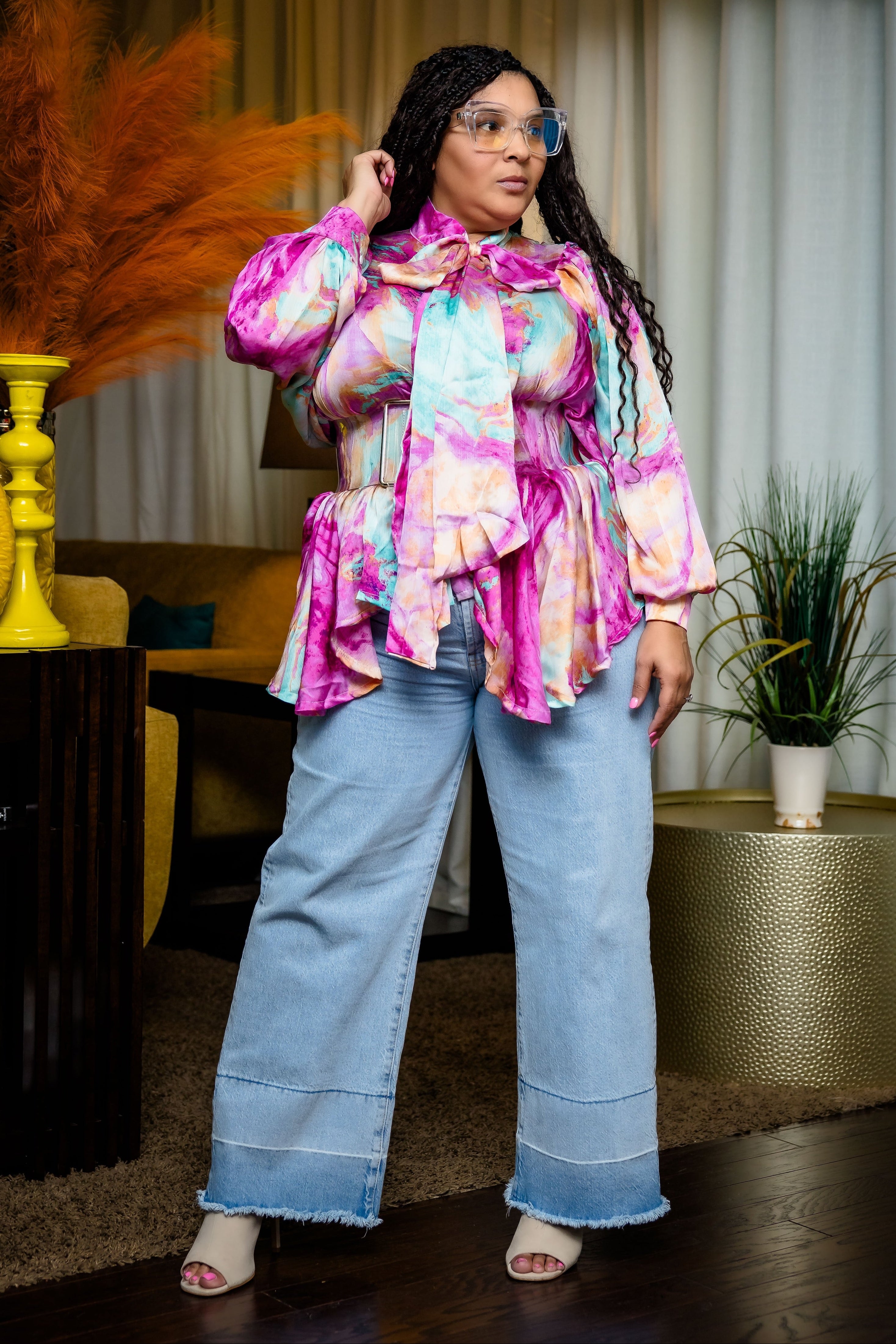 Vintage Beauty Top (Pink/Green)