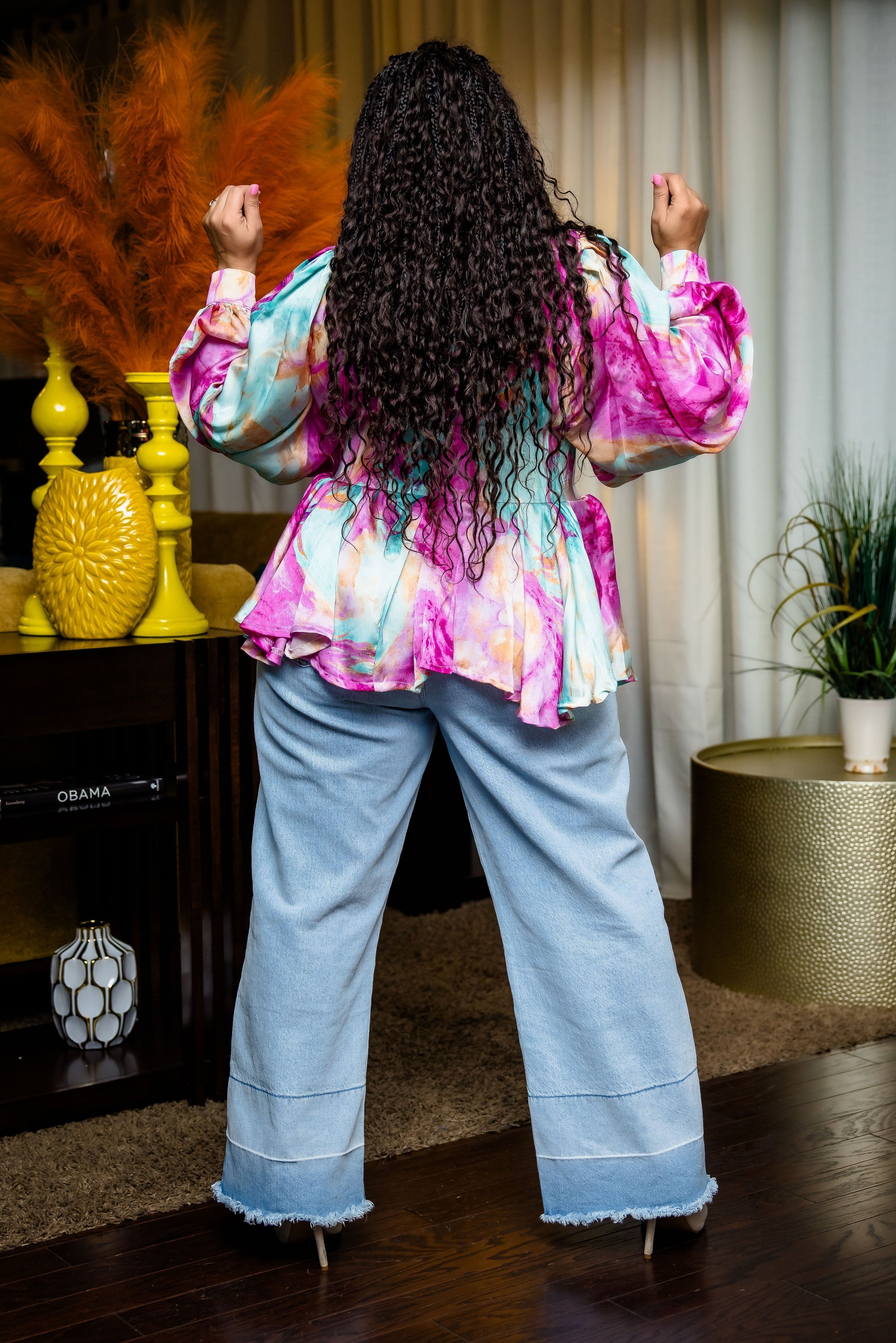 Vintage Beauty Top (Pink/Green)